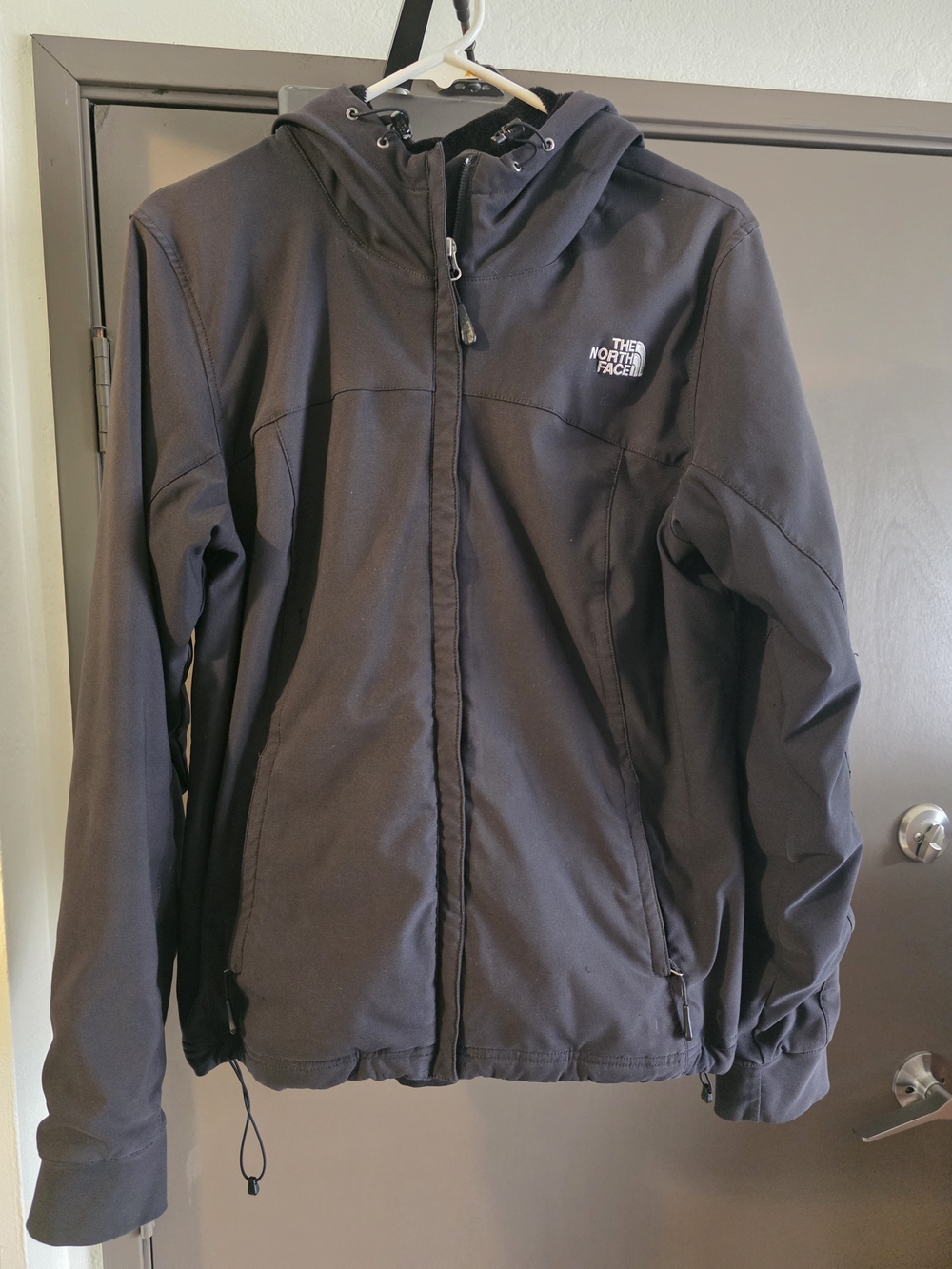 The North Face Black Hooded Softshell Jacket Size Large